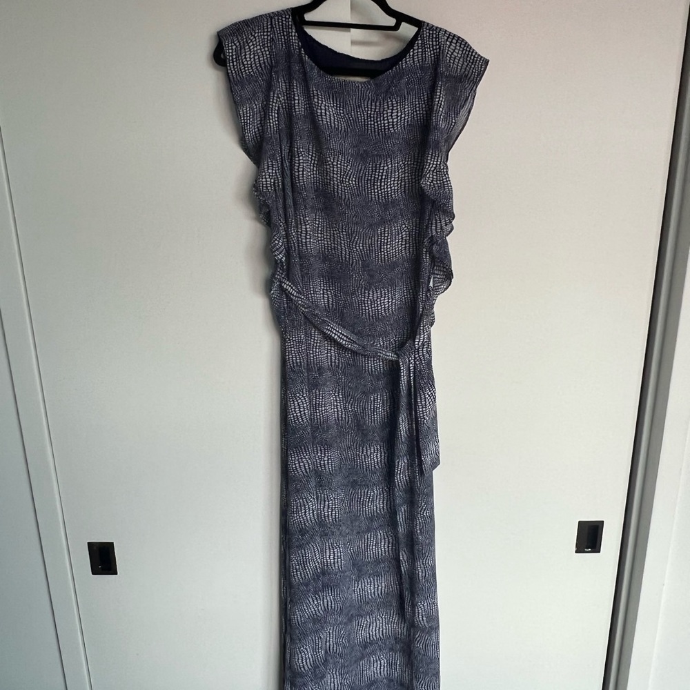 Michael Kors blue white maxi dress